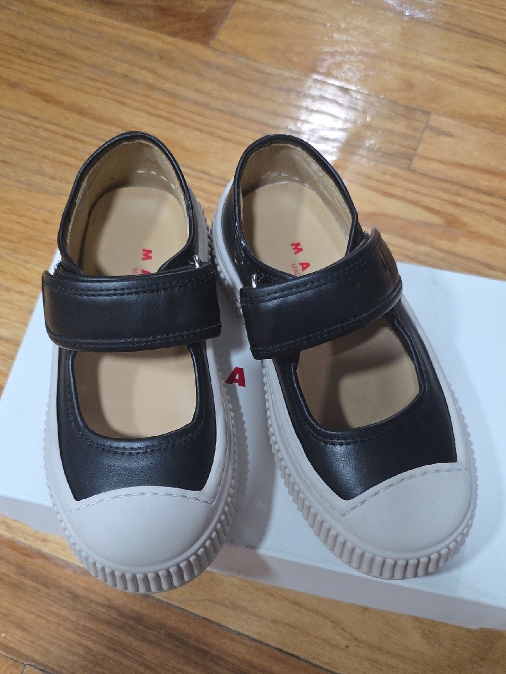 Marni Kids Black and Cream Mary Jane Sneakers - Comfortable Everyday Shoes